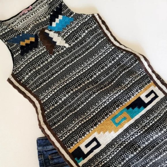 CALYPSO ST. BARTH - Tweed Embroidered Boho Tunic Size Small - Picture 10 of 13